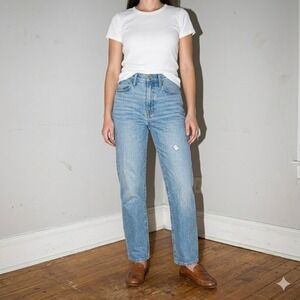 Madewell The Perfect Vintage Wide-Leg Crop Jean Womens 28TL Tall Long Light Wash